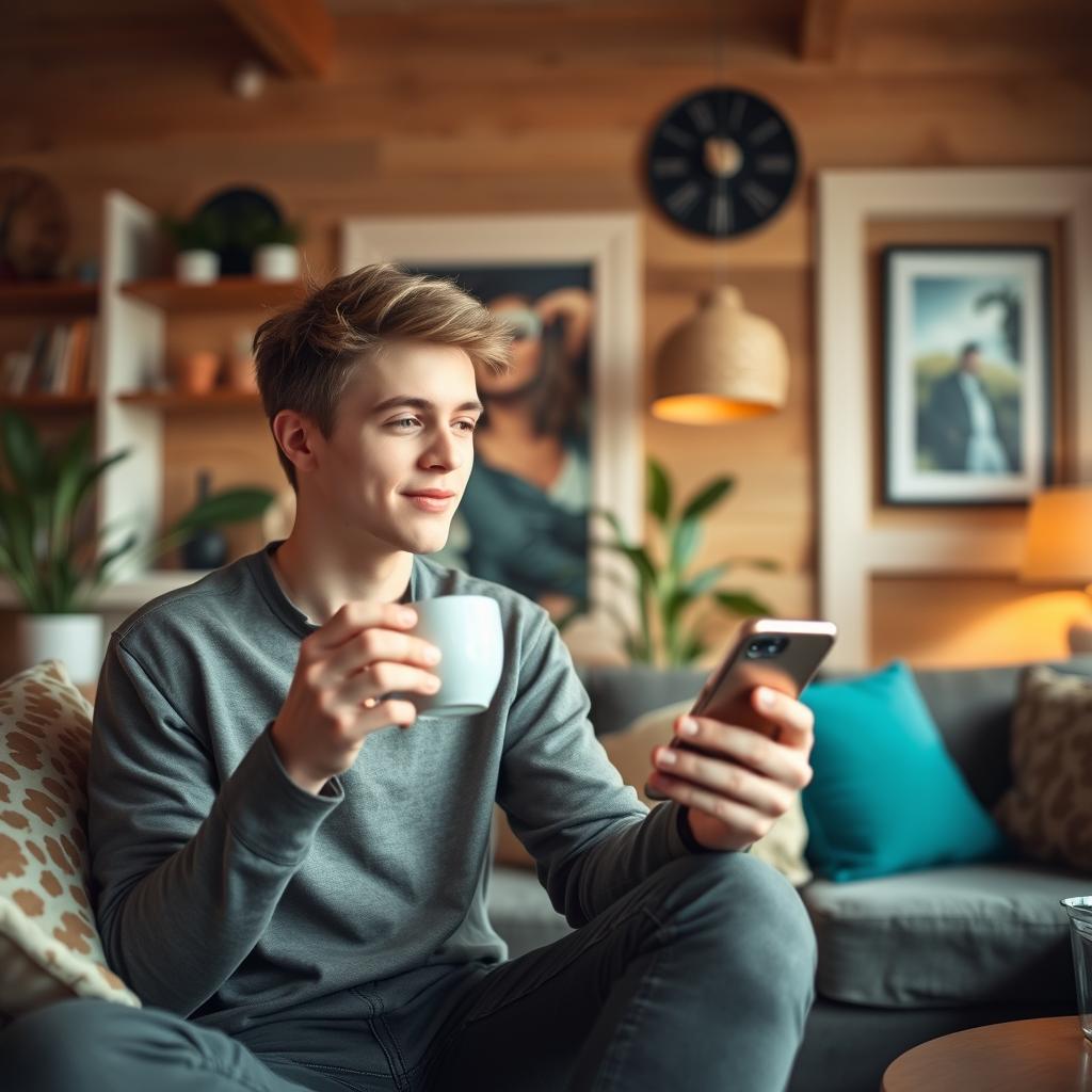 Typical Airbnb guest enjoying a unique homestay experience Typical Airbnb guest enjoying a unique homestay experience