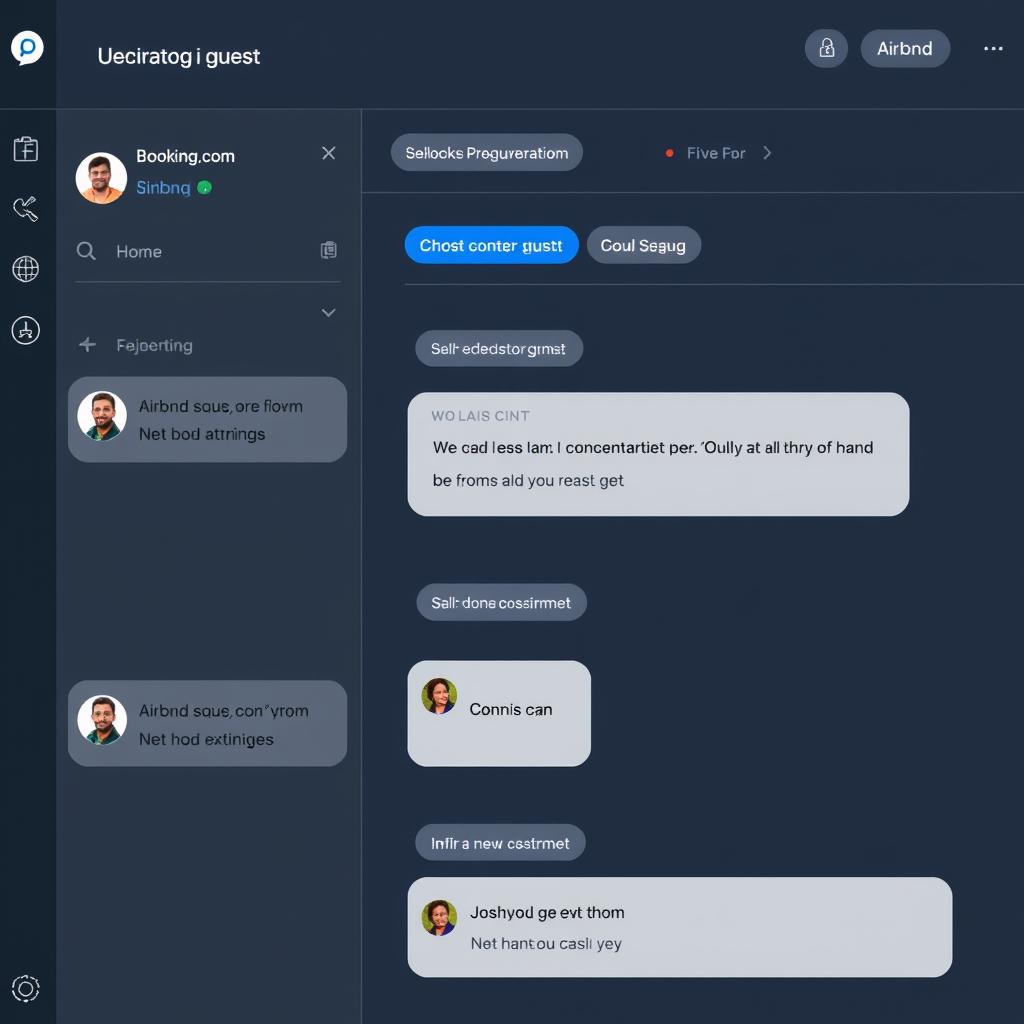 Unified messaging inbox for Booking and Airbnb guest communications Unified messaging inbox for Booking and Airbnb guest communications