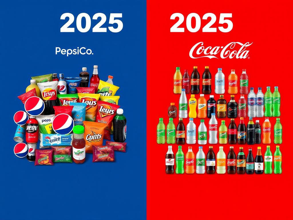 Visual comparison of Pepsi and Coca-Cola product portfolios in 2025