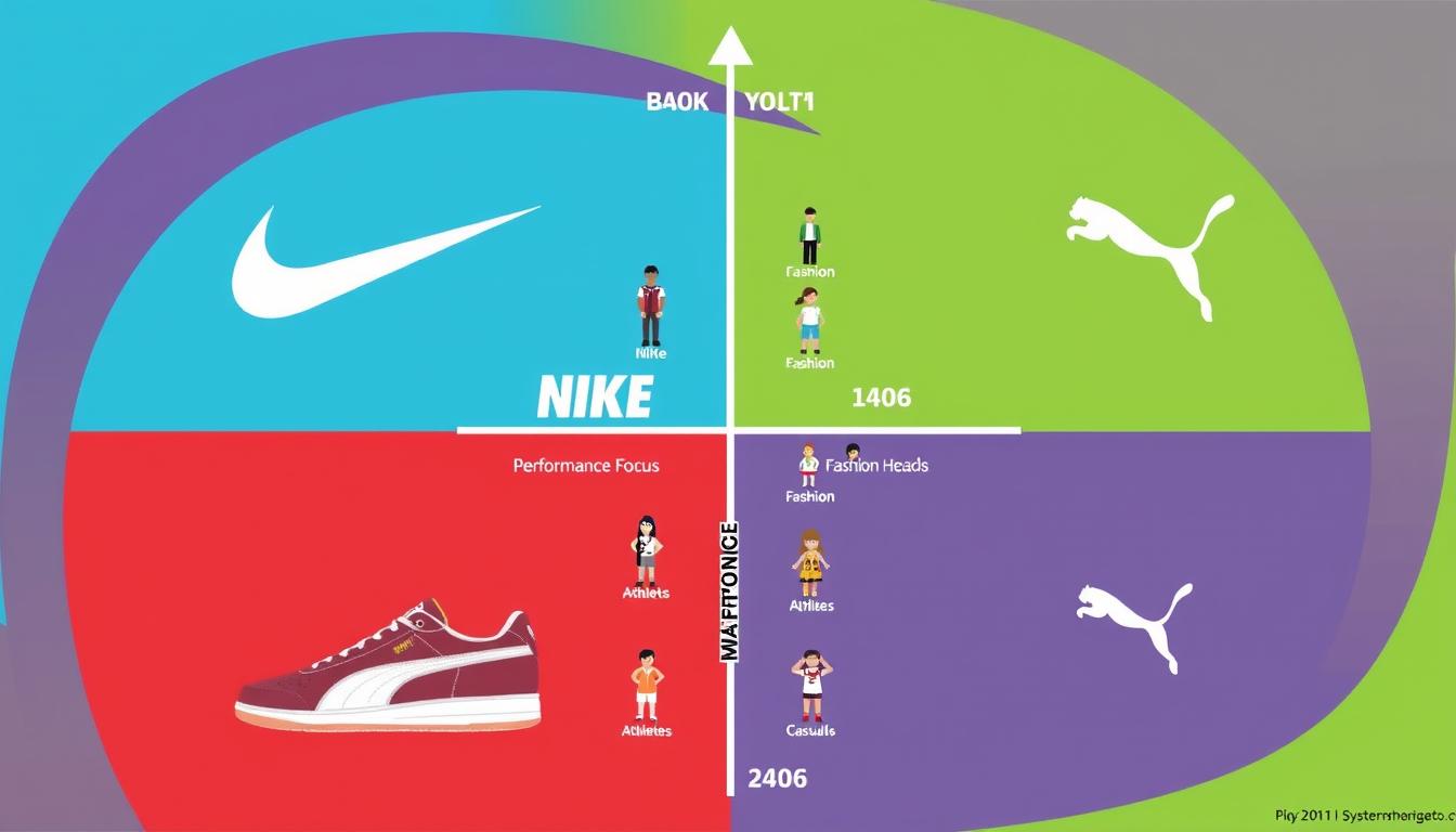 Visual representation of Nike and Puma's cultural positioning with youth demographics