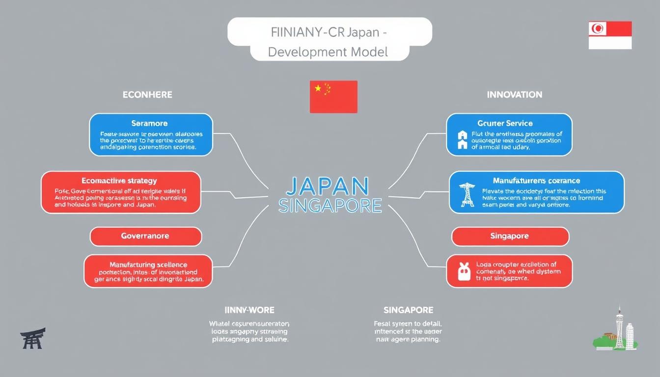 Visual summary of the Japan vs Singapore development model comparison showing key strengths and differences Visual summary of the Japan vs Singapore development model comparison showing key strengths and differences